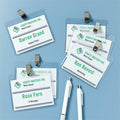 Avery Name Badges with Clips, 3" x 4", 40 Badges (5384), White, 8 1/2" x 11", 1 Box, AVE5384