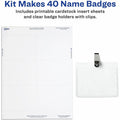 Avery Name Badges with Clips, 3" x 4", 40 Badges (5384), White, 8 1/2" x 11", 1 Box, AVE5384