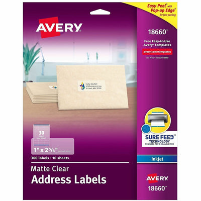 Avery Matte Clear Address Labels - Sure Feed Technology, 1 Pack — view 1