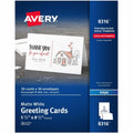 Avery Half-Fold Greeting Cards, Matte, 5-1/2" x 8-1/2", 30 Cards/Envelopes (8316), White, 8 1/2" x 5 1/2", 30 / Box, AVE8316