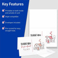 Avery Half-Fold Greeting Cards, Matte, 5-1/2" x 8-1/2", 30 Cards/Envelopes (8316), White, 8 1/2" x 5 1/2", 30 / Box, AVE8316