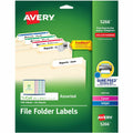Avery File Folder Labels, 2/3" x 3-7/16", Assorted Colors (5266), Yellow, 750 / Pack, AVE5266