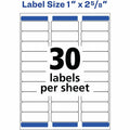 Avery Removable I.D. Laser/Inkjet Labels, White, 750 / Pack, AVE6460