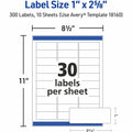 Avery Easy Peel Address Labels - Sure Feed Technology, Matte, 300 / Pack, AVE18160