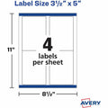 Avery Shipping Labels, Sure Feed, 3-1/2" x 5", 400 Labels (5168), White, 400 / Box, AVE5168