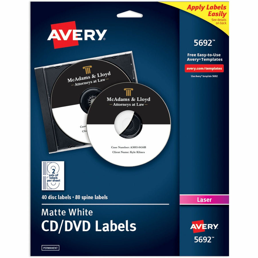 Avery Optical Disc Label, Matte White, 1 Pack — view 1
