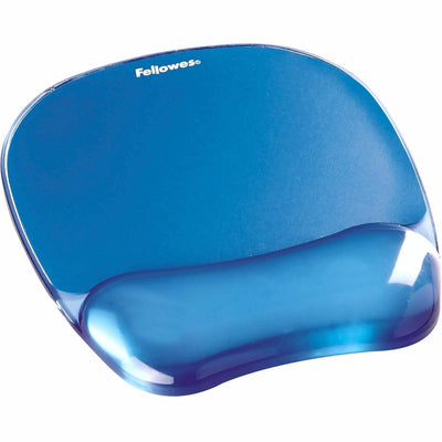 Fellowes Crystals Gel Mousepad/Wrist Rest, Blue, FEL91141