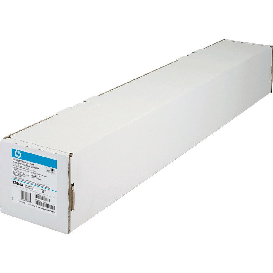 HP Bright White Inkjet Bond Paper, 36" x 150 ft, 24 lb, 1 Roll, HEWC1861A