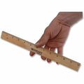Acme United Westcott 12" Dual-Sided Inches/Metric Wood Ruler, ACM10375