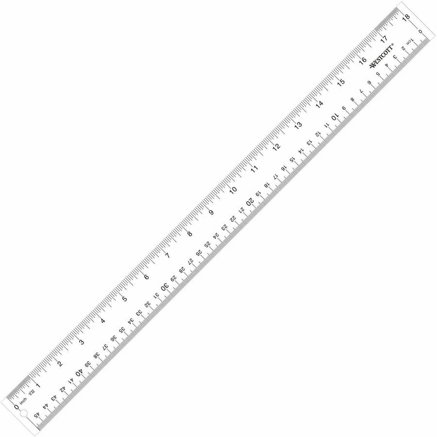 Acme United Westcott 18" Transparent Ruler, Clear, 12EA/BX 40BX/CT — view 1