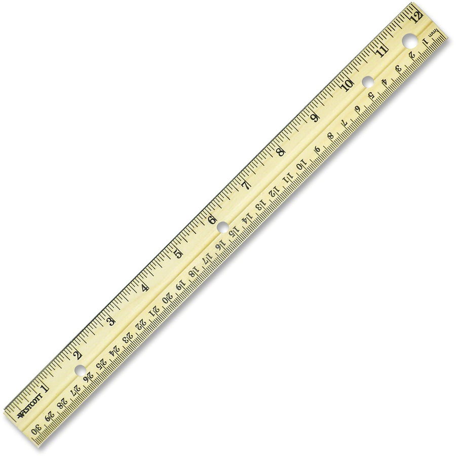Acme United Westcott Metal Edge English/Metric Wood Ruler, 36EA/BX 20BX/CT — view 1