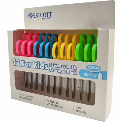 Acme United Westcott 5" Kids Blunt Tip Scissors, Assorted, 12 / Pack, ACM13140