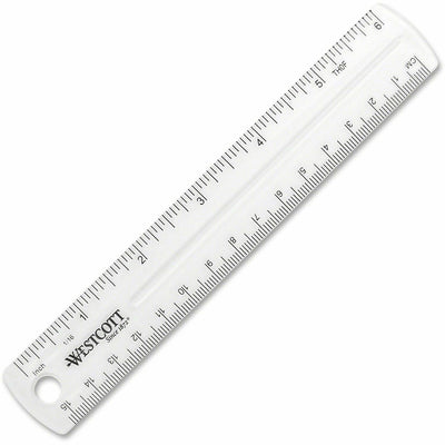 Acme United Westcott Clear Plastic Ruler, 12EA/BX 12BX/CT — view 1