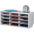 Fellowes 12-Compartment Sorter Literature Organizer, Dove Gray, FEL25004