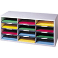 Fellowes 12-Compartment Sorter Literature Organizer, Dove Gray, FEL25004
