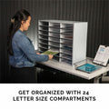 Fellowes 24-Compartment Sorter Literature Organizer, Dove Gray, FEL25041