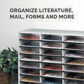 Fellowes Literature Organizer - 48 Compartment Sorter, Dove Gray, FEL25081