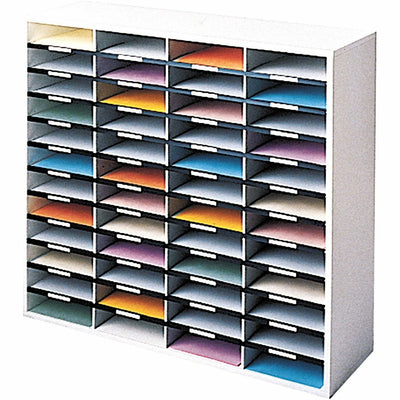 Fellowes Literature Organizer - 48 Compartment Sorter, Dove Gray, FEL25081