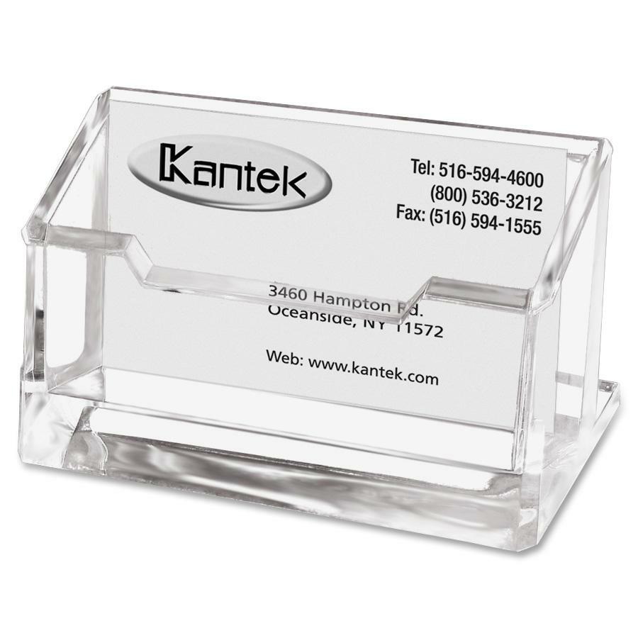 Kantek Business Card Holder, 4" x 2", Clear, Acrylic, KTKAD30
