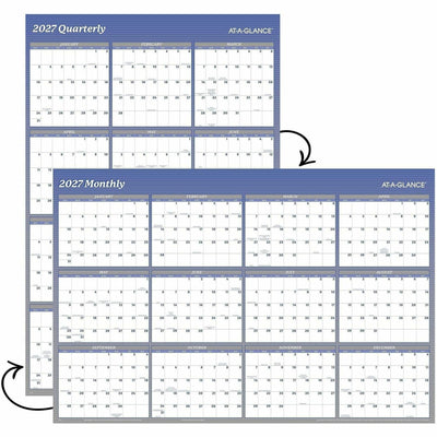 ACCO At-A-Glance Vertical Horizontal Reversible Erasable Wall Calendar, Blue, 48", 6EA/CT — view 1
