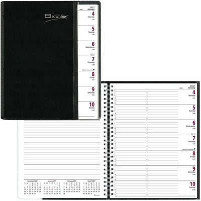 Dominion Blueline Brownline Pre-Vu Weekly Planner, Transparent Section, English, Black (CB925.BLK), 8 1/2", 20EA/CT — view 1