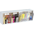 Deflecto Tilt Bin Interlocking Multi-Bin Storage Organizer, White, DEF20403OP