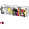 Deflecto Tilt Bin Interlocking Multi-Bin Storage Organizer, White, DEF20403OP