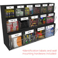 Deflecto Tilt Bin Interlocking Multi-Bin Storage Organizer, Black, DEF20404OP