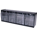 Deflecto Tilt Bin Interlocking Multi-Bin Storage Organizer, Black, DEF20404OP