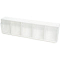 Deflecto Tilt Bin Interlocking Multi-Bin Storage Organizer, White, DEF20503OP