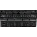 Deflecto Tilt Bin Interlocking Multi-Bin Storage Organizer, Black, DEF20504OP