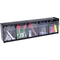 Deflecto Tilt Bin Interlocking Multi-Bin Storage Organizer, Black, DEF20504OP