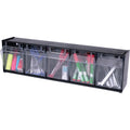 Deflecto Tilt Bin Interlocking Multi-Bin Storage Organizer, Black, DEF20504OP