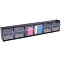 Deflecto Tilt Bin Interlocking Multi-Bin Storage Organizer, Black, DEF20604OP