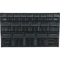 Deflecto Tilt Bin Interlocking Multi-Bin Storage Organizer, Black, DEF20604OP