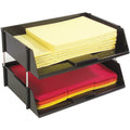 Deflecto Tray Side-Load Stacking Tray, Black, 2 / Set, DEF582704