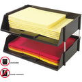 Deflecto Tray Side-Load Stacking Tray, Black, 2 / Set, DEF582704