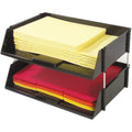 Deflecto Tray Side-Load Stacking Tray, Black, 2 / Set, DEF582704
