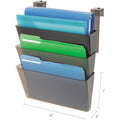 Deflecto Stackable DocuPocket for Partition Walls, Smoke, 3 / Set, DEF73502RT