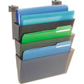 Deflecto Stackable DocuPocket for Partition Walls, Smoke, 3 / Set, DEF73502RT