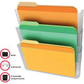 Deflecto Stackable DocuPocket for Partition Walls, Clear, 3 / Set, DEF73601RT