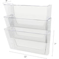 Deflecto Stackable DocuPocket for Partition Walls, Clear, 3 / Set, DEF73601RT
