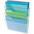 Deflecto Stackable DocuPocket for Partition Walls, Clear, 3 / Set, DEF73601RT
