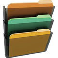 Deflecto Stackable DocuPocket Set, Smoke, 3 / Set, DEF73602RT