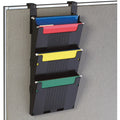 Deflecto Partition Pocket System, Black, 3 / Set, DEFOPS104