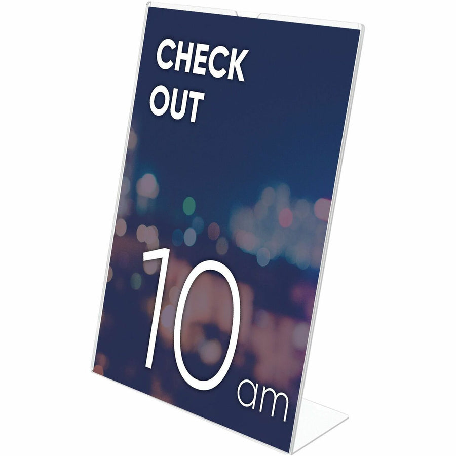 Deflecto Superior Image Slanted Sign Holders, Clear, 12EA/CT — view 1