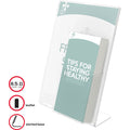 Deflecto 4" Pocket Slanted Plastic Sign Holder, Clear, DEF590501