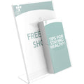 Deflecto 4" Pocket Slanted Plastic Sign Holder, Clear, DEF590501