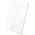 Deflecto 4" Pocket Slanted Plastic Sign Holder, Clear, DEF590501