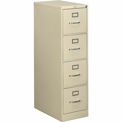 The HON Company HON 510 Series Vertical File With Lock - 4-Drawer, Putty, HON514CPL